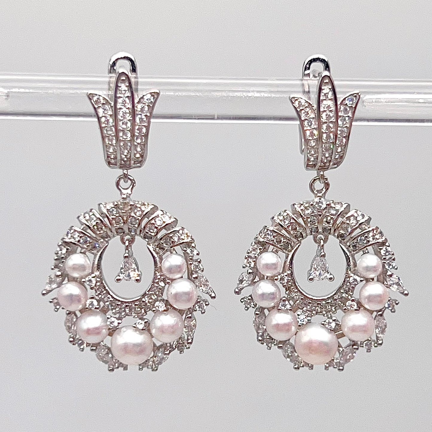 Antique Impression. Pearl Earring & Ring Set in Silver 925