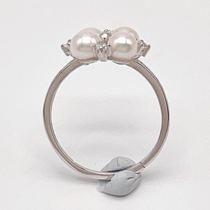 Antique Impression. Pearl Earring & Ring Set in Silver 925