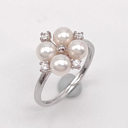 Antique Impression. Pearl Earring & Ring Set in Silver 925