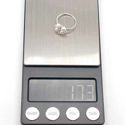 Antique Impression. Pearl Earring & Ring Set in Silver 925