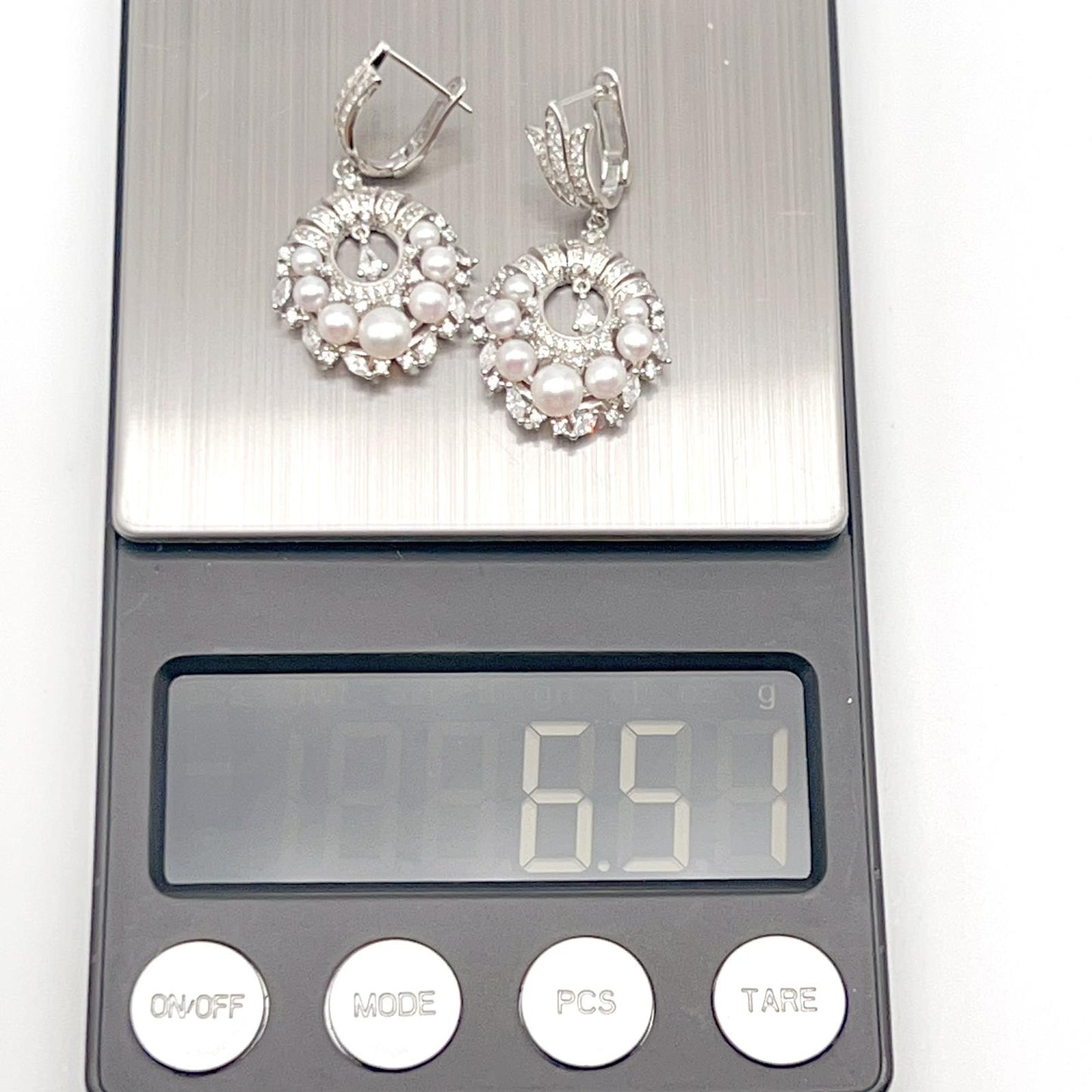 Antique Impression. Pearl Earring & Ring Set in Silver 925