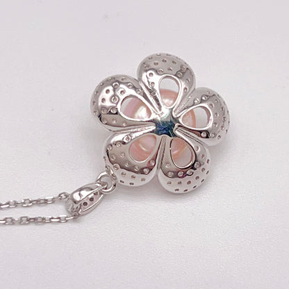 Modern Collection. Earring and Necklace of Pearl set in Silver 925. Azalea Set | Orange
