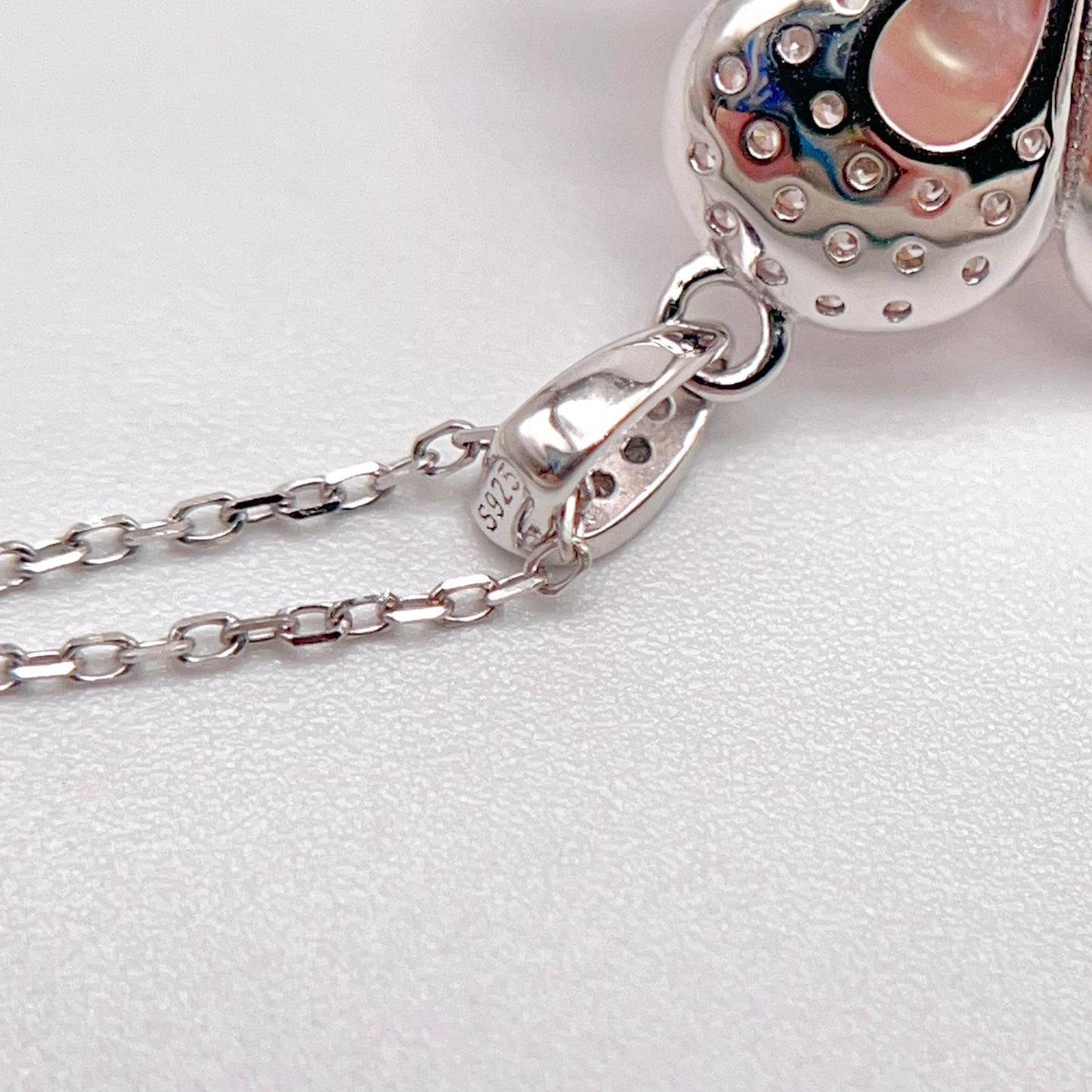 Modern Collection. Earring and Necklace of Pearl set in Silver 925. Azalea Set | Orange