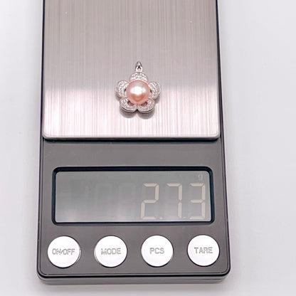 Modern Collection. Earring and Necklace of Pearl set in Silver 925. Azalea Set | Orange