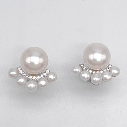 Antique Impression . Multi-pearl Ring & Earring Set in Silver 925 . Button & Lash