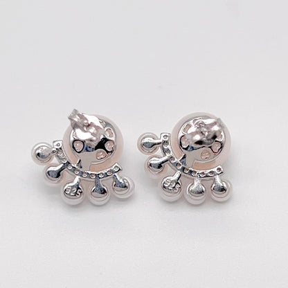 Antique Impression . Multi-pearl Ring & Earring Set in Silver 925 . Button & Lash