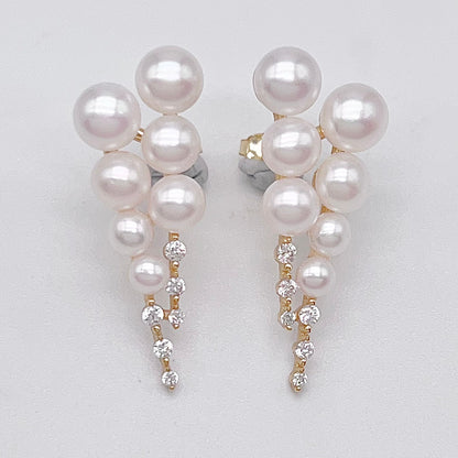 Antique Impression. Multi-pearl Ring & Earrings in Silver 925. Shooting Stars and Edelweiss