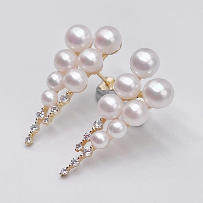 Antique Impression. Multi-pearl Ring & Earrings in Silver 925. Shooting Stars and Edelweiss