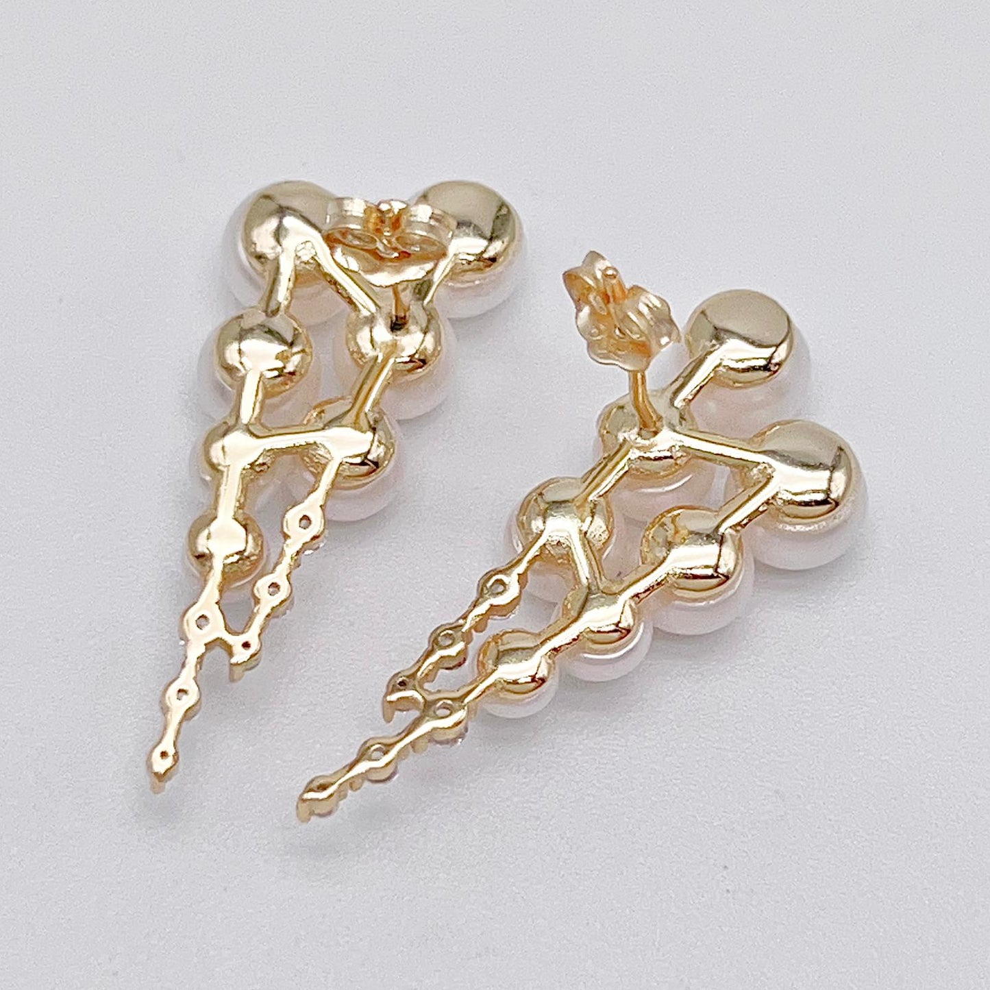 Antique Impression. Multi-pearl Ring & Earrings in Silver 925. Shooting Stars and Edelweiss