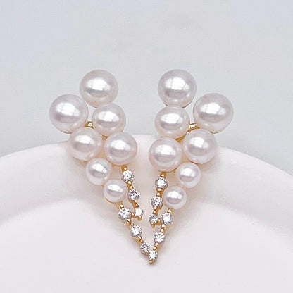 Antique Impression. Multi-pearl Ring & Earrings in Silver 925. Shooting Stars and Edelweiss