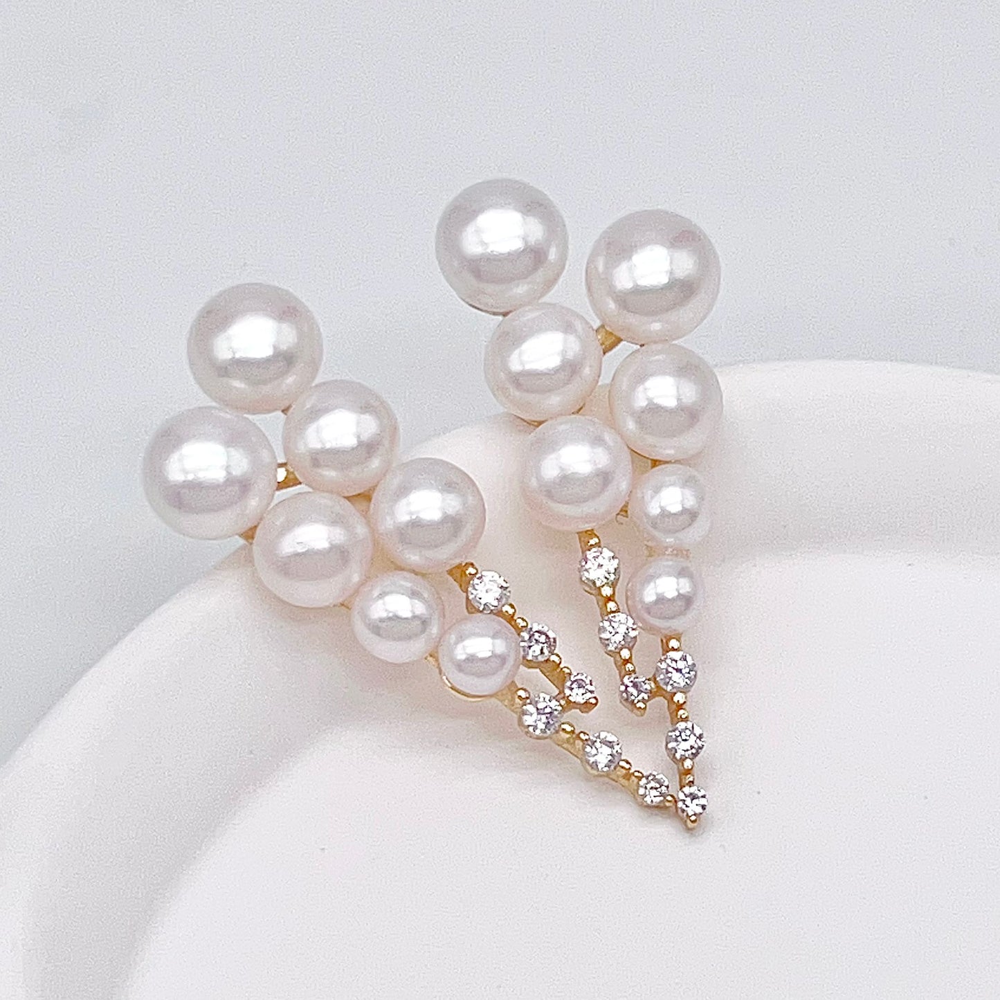 Antique Impression. Multi-pearl Ring & Earrings in Silver 925. Shooting Stars and Edelweiss