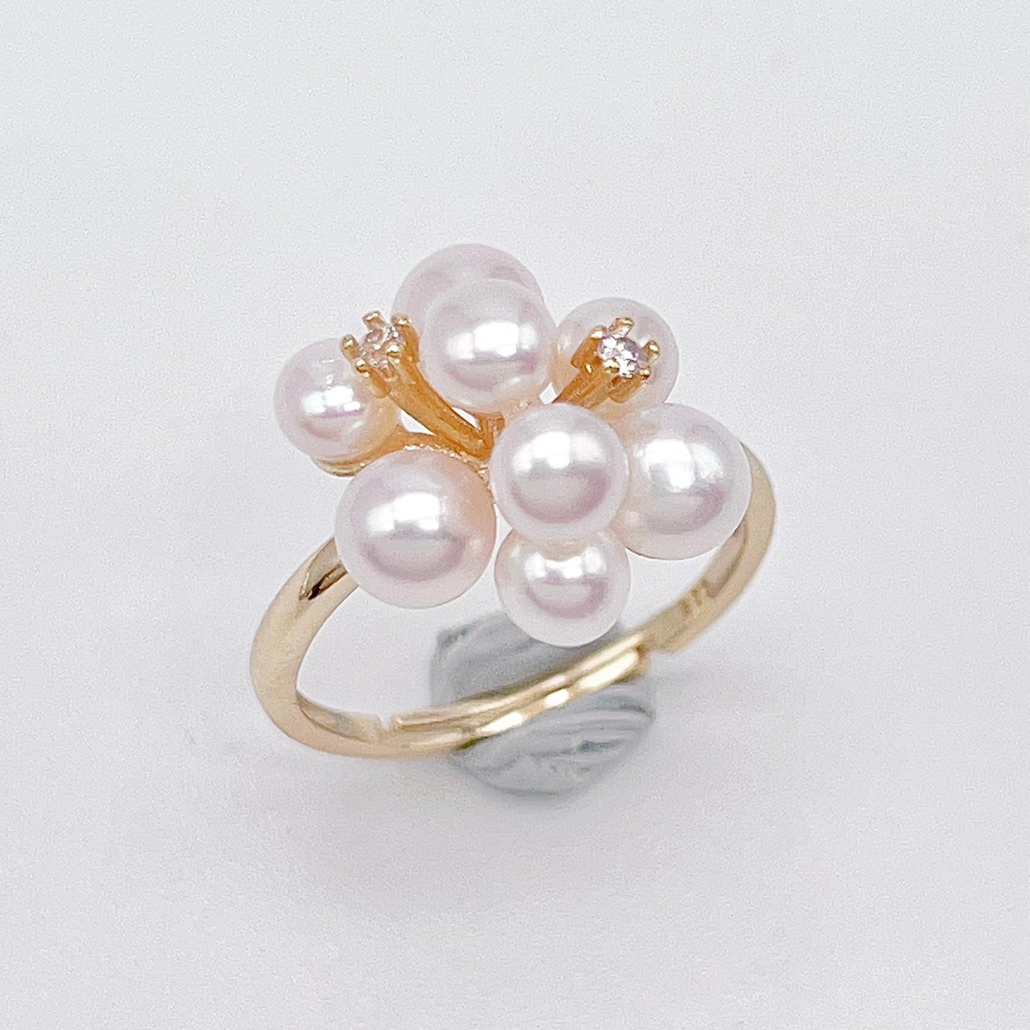Antique Impression. Multi-pearl Ring & Earrings in Silver 925. Shooting Stars and Edelweiss