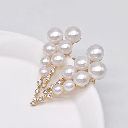 Antique Impression. Multi-pearl Ring & Earrings in Silver 925. Shooting Stars and Edelweiss