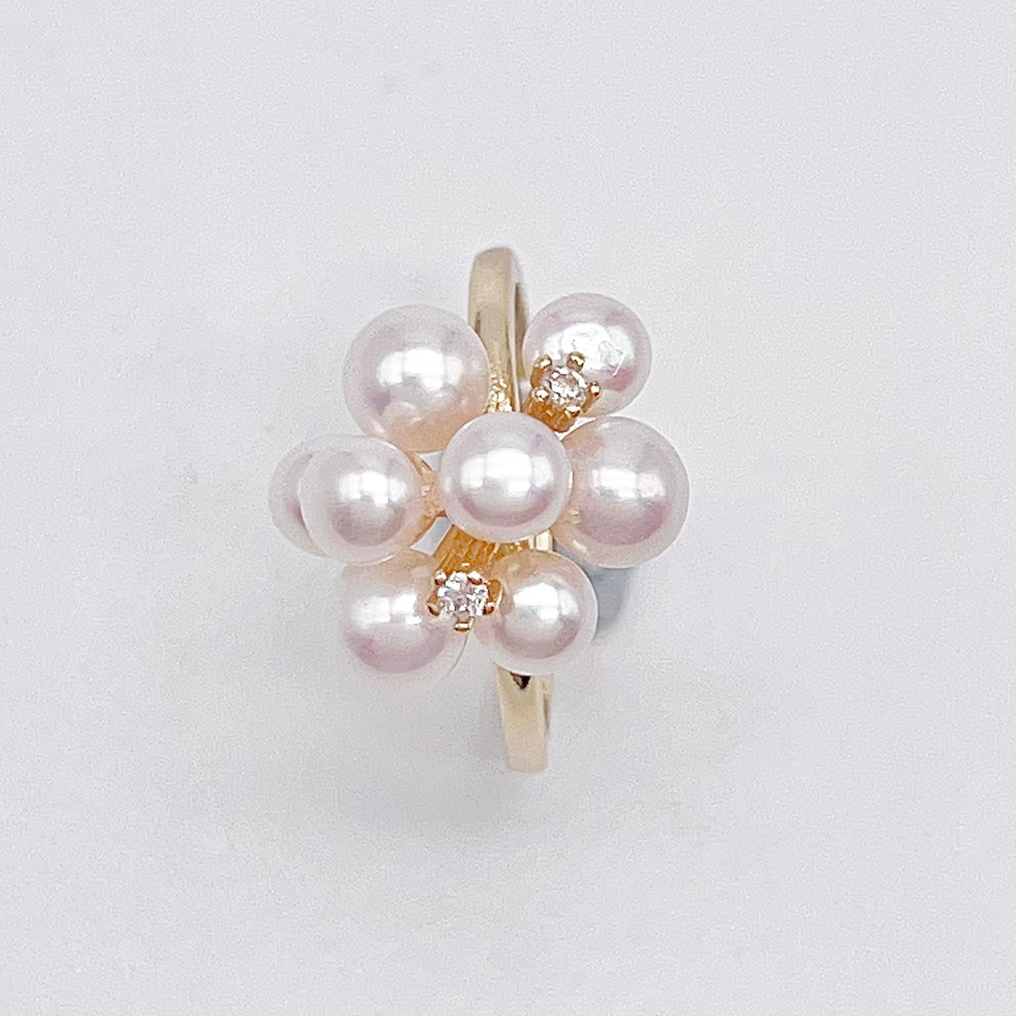 Antique Impression. Multi-pearl Ring & Earrings in Silver 925. Shooting Stars and Edelweiss