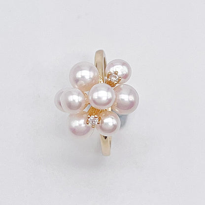 Antique Impression. Multi-pearl Ring & Earrings in Silver 925. Shooting Stars and Edelweiss