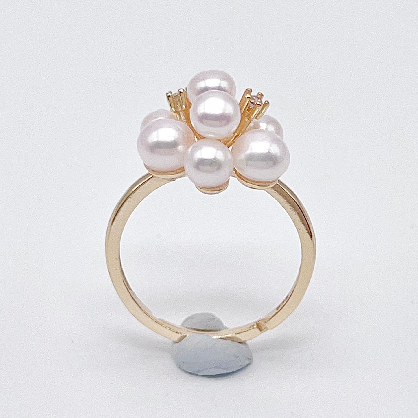 Antique Impression. Multi-pearl Ring & Earrings in Silver 925. Shooting Stars and Edelweiss