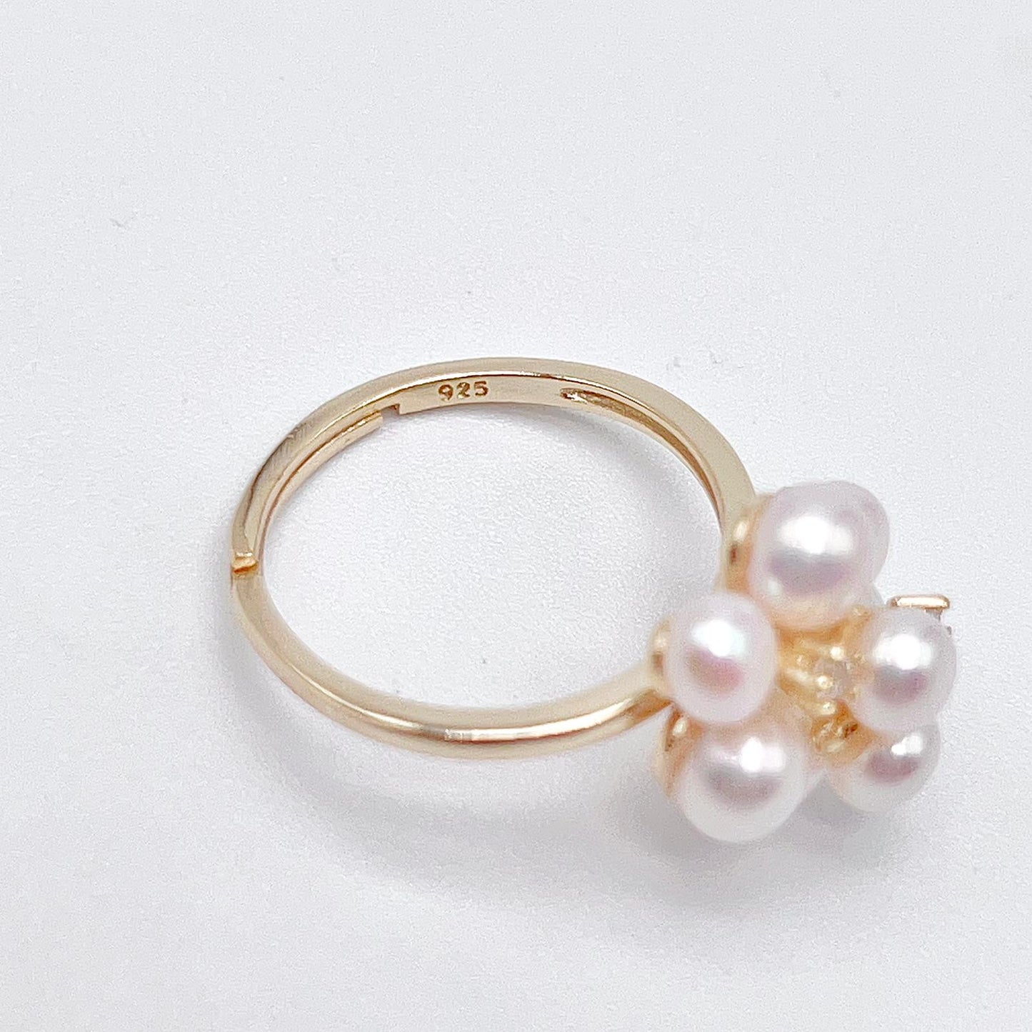 Antique Impression. Multi-pearl Ring & Earrings in Silver 925. Shooting Stars and Edelweiss