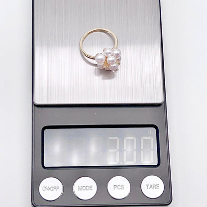 Antique Impression. Multi-pearl Ring & Earrings in Silver 925. Shooting Stars and Edelweiss