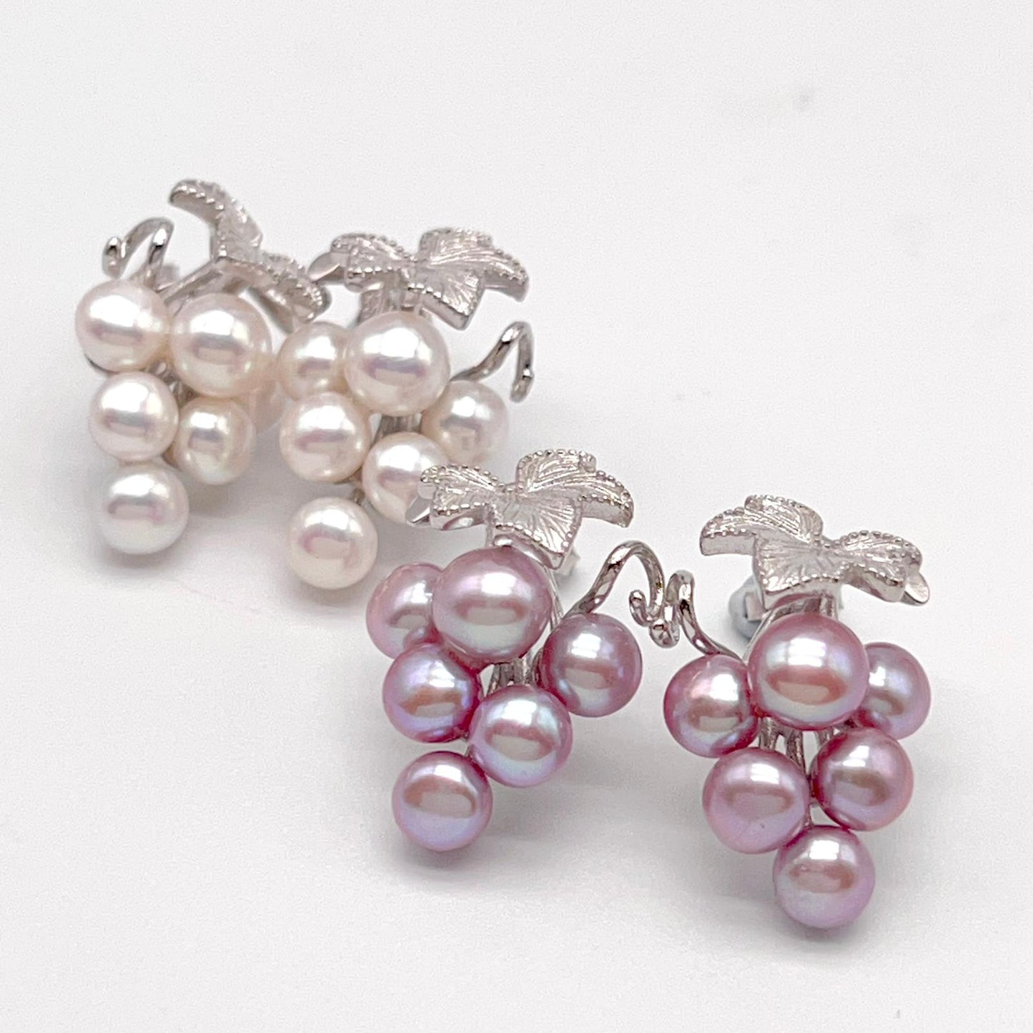 Antique Impression. Multi-pearl Earring in Silver 925. Pearl Grape