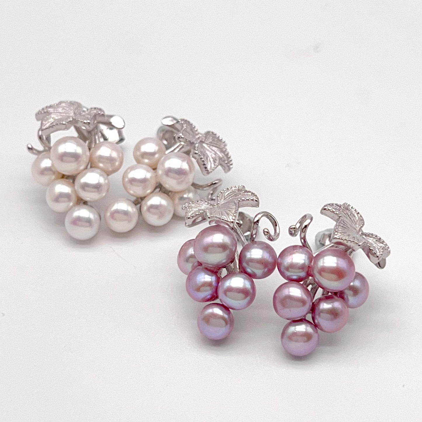 Antique Impression. Multi-pearl Earring in Silver 925. Pearl Grape