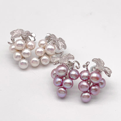 Antique Impression. Multi-pearl Earring in Silver 925. Pearl Grape