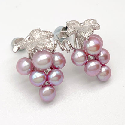Antique Impression. Multi-pearl Earring in Silver 925. Pearl Grape