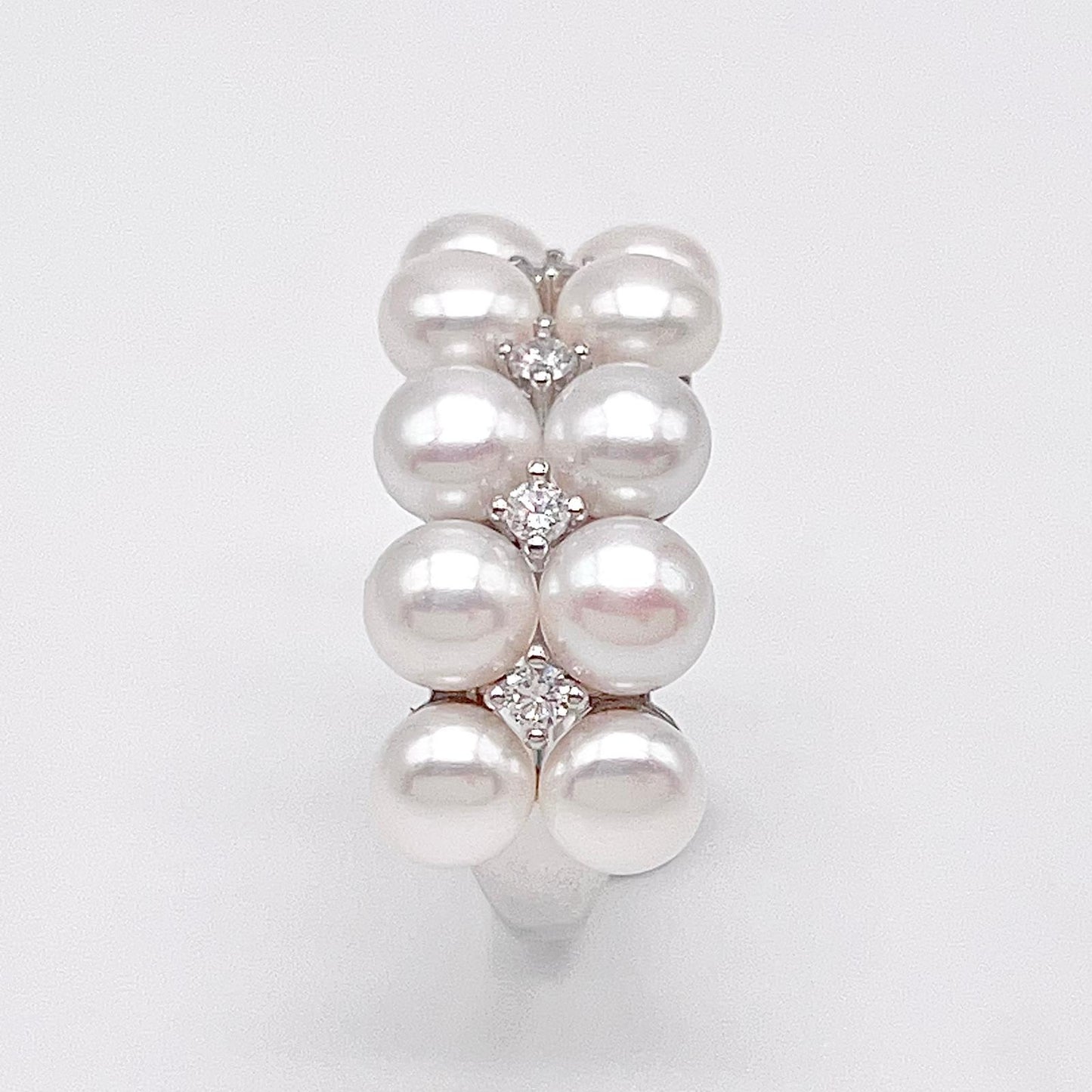 Antique Impression. Multi-pearl Ring & Earrings set in Silver 925. Star Cluster