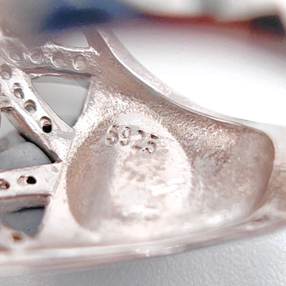 Retro Wind. Freshwater Pearl ring in silver 925