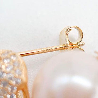 Retro Wind. Pearl Earring and Necklace in Silver 925. Leopard