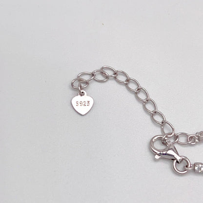 Luxury Heart-Cut Amethyst Pendant Necklace on Pave Tennis Chain