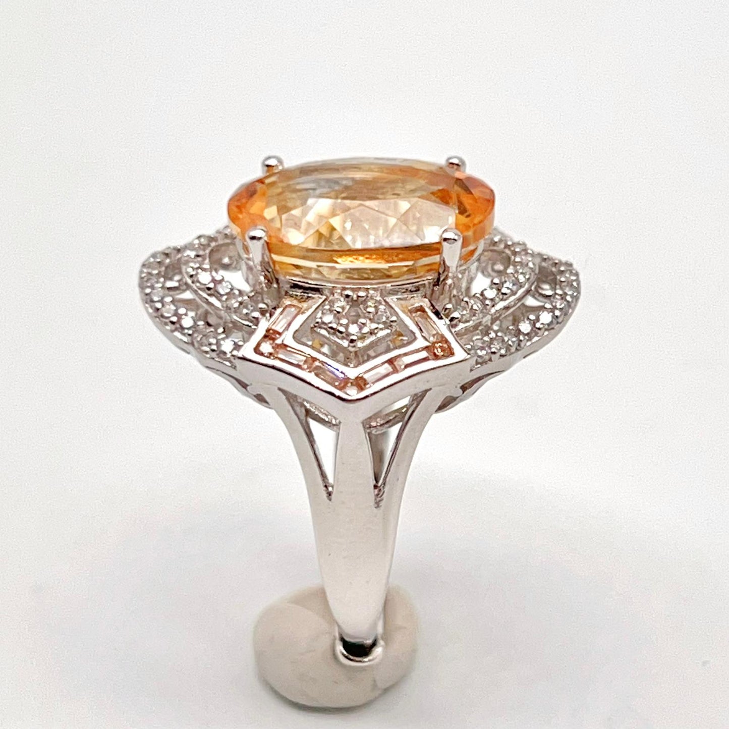 Vintage Oval Citrine Necklace and Ring Matched Set