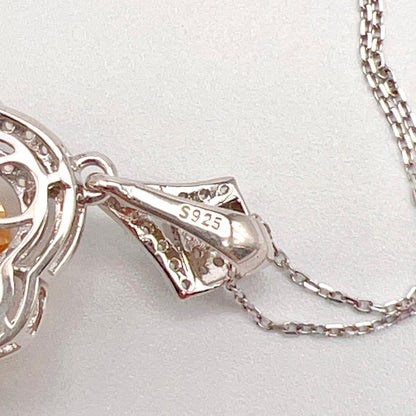 Vintage Oval Citrine Necklace and Ring Matched Set