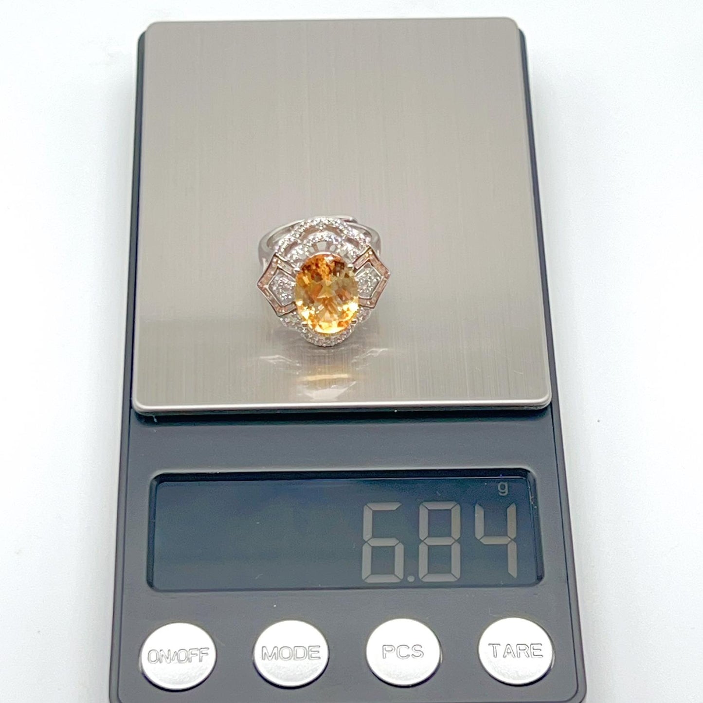 Vintage Oval Citrine Necklace and Ring Matched Set