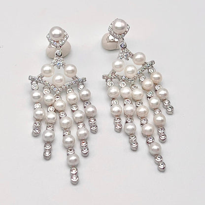 Luxury Freshwater Pearl Chandelier Drop Earrings