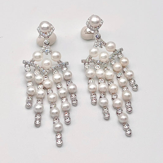Luxury Freshwater Pearl Chandelier Drop Earrings