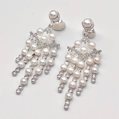 Luxury Freshwater Pearl Chandelier Drop Earrings