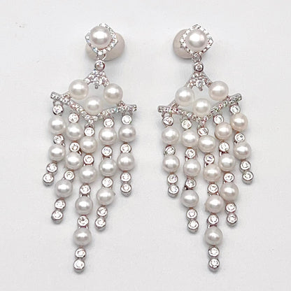 Luxury Freshwater Pearl Chandelier Drop Earrings