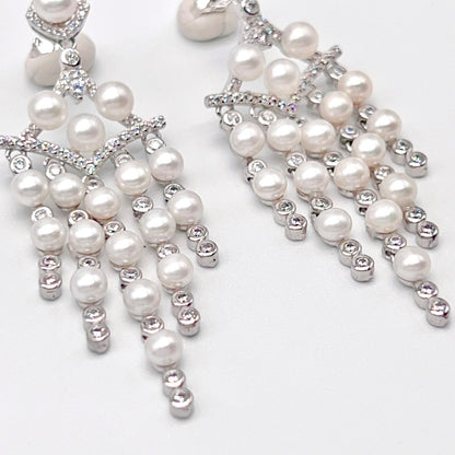 Luxury Freshwater Pearl Chandelier Drop Earrings