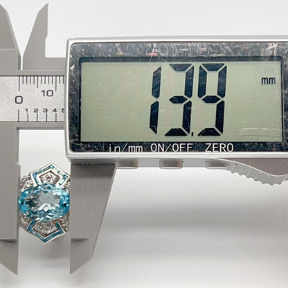 Blue Topaz & Diamond Statement Ring