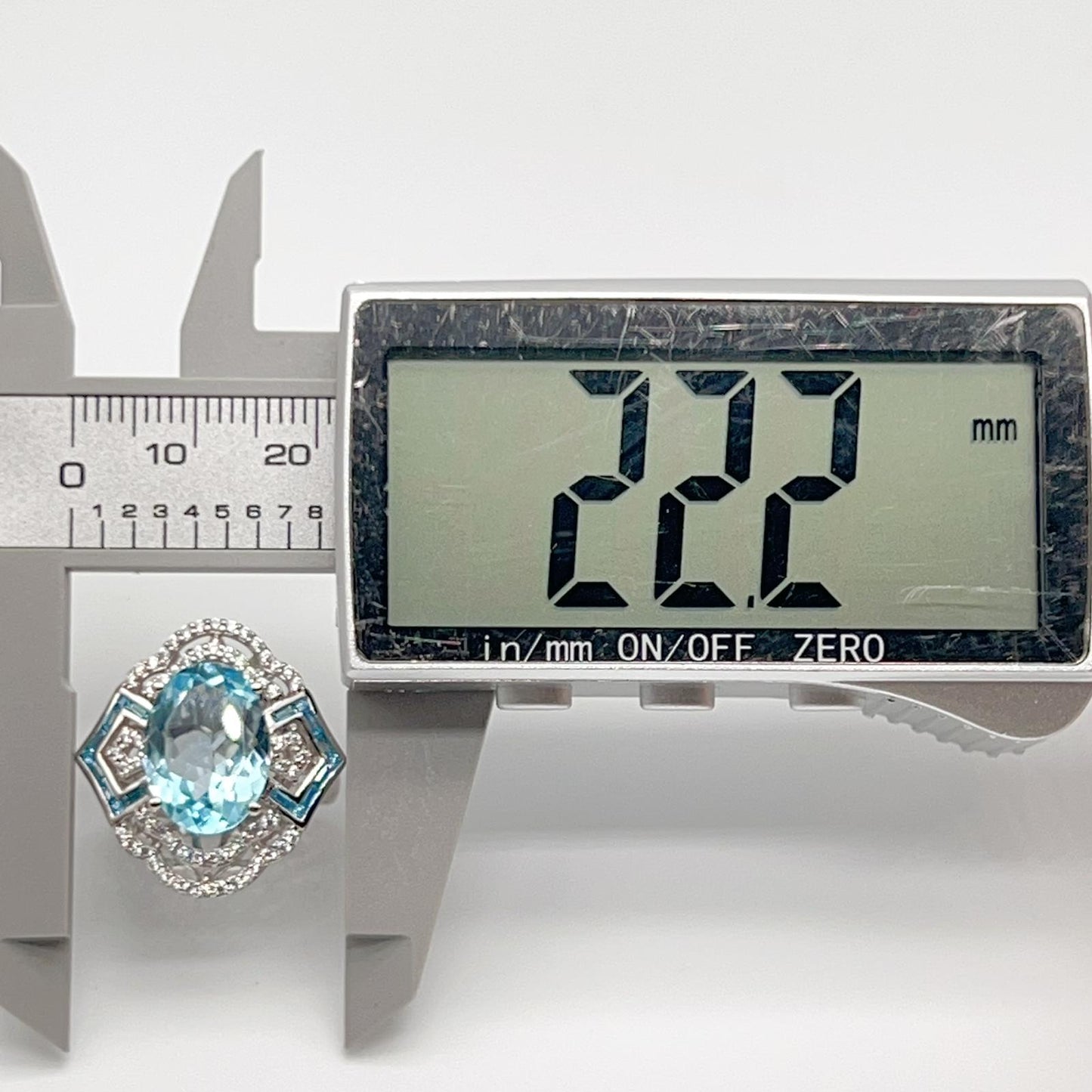 Blue Topaz & Diamond Statement Ring