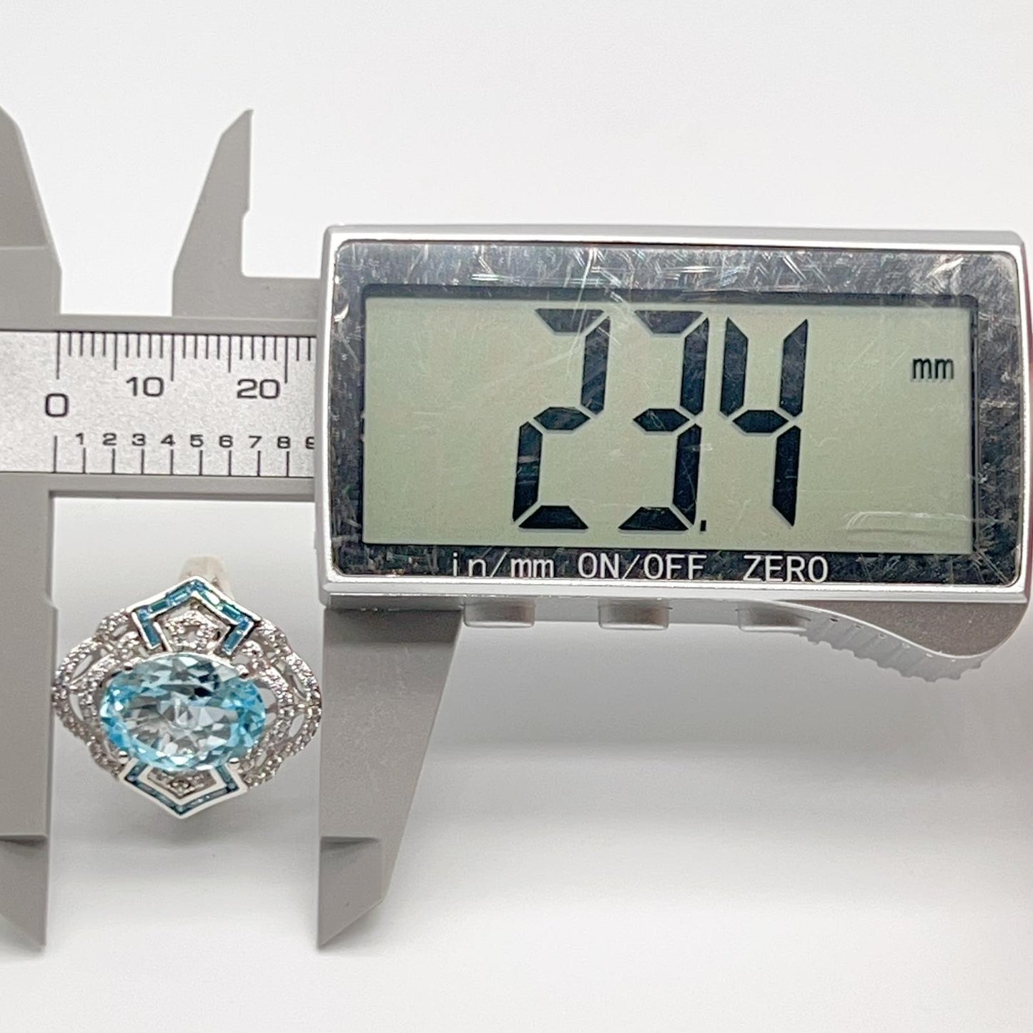 Blue Topaz & Diamond Statement Ring