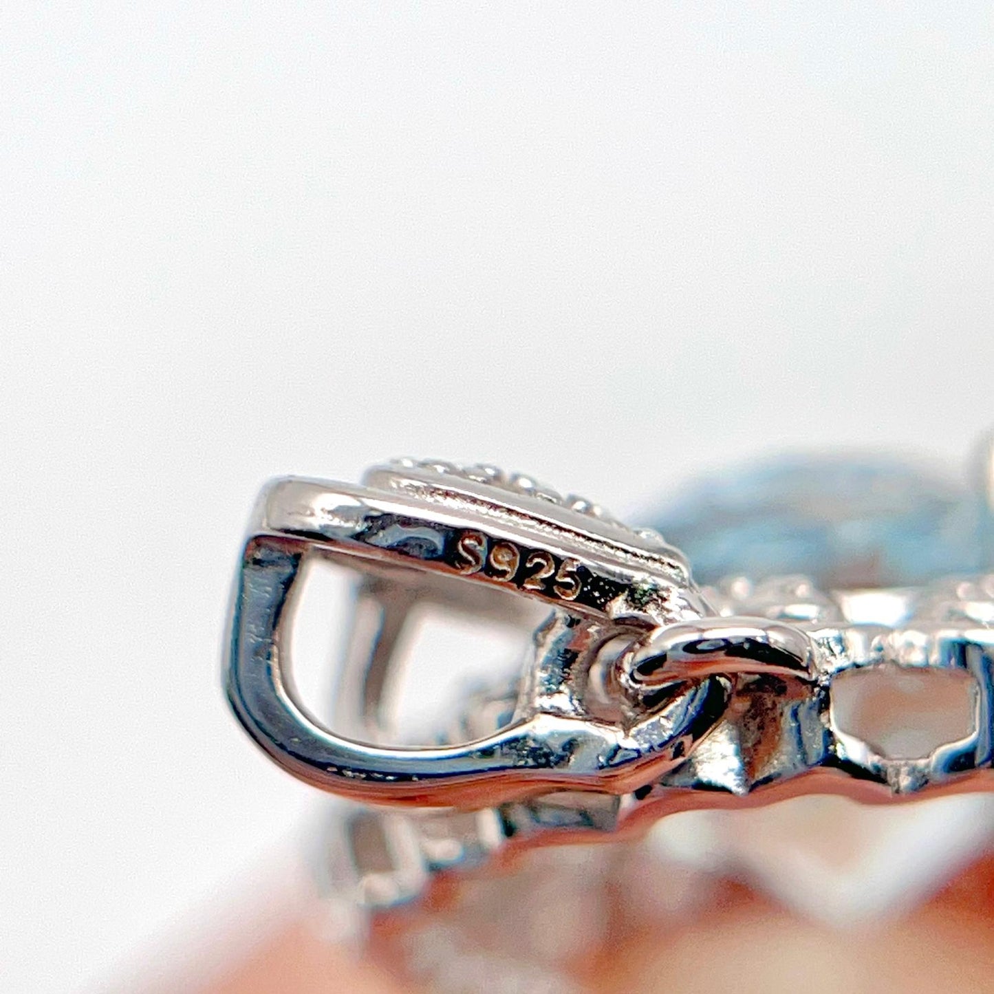 Blue Topaz Heart Cluster Necklace