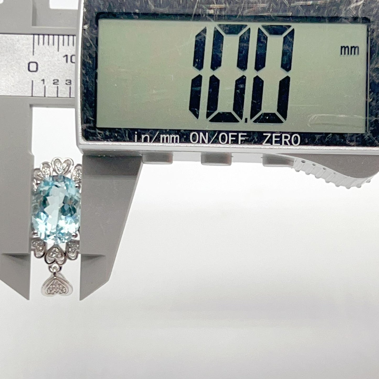 Blue Topaz Heart Cluster Necklace