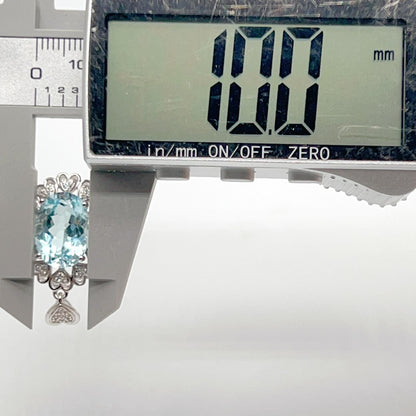 Blue Topaz Heart Cluster Necklace