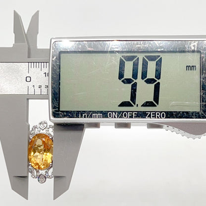 Citrine and Diamond Halo Cocktail Ring