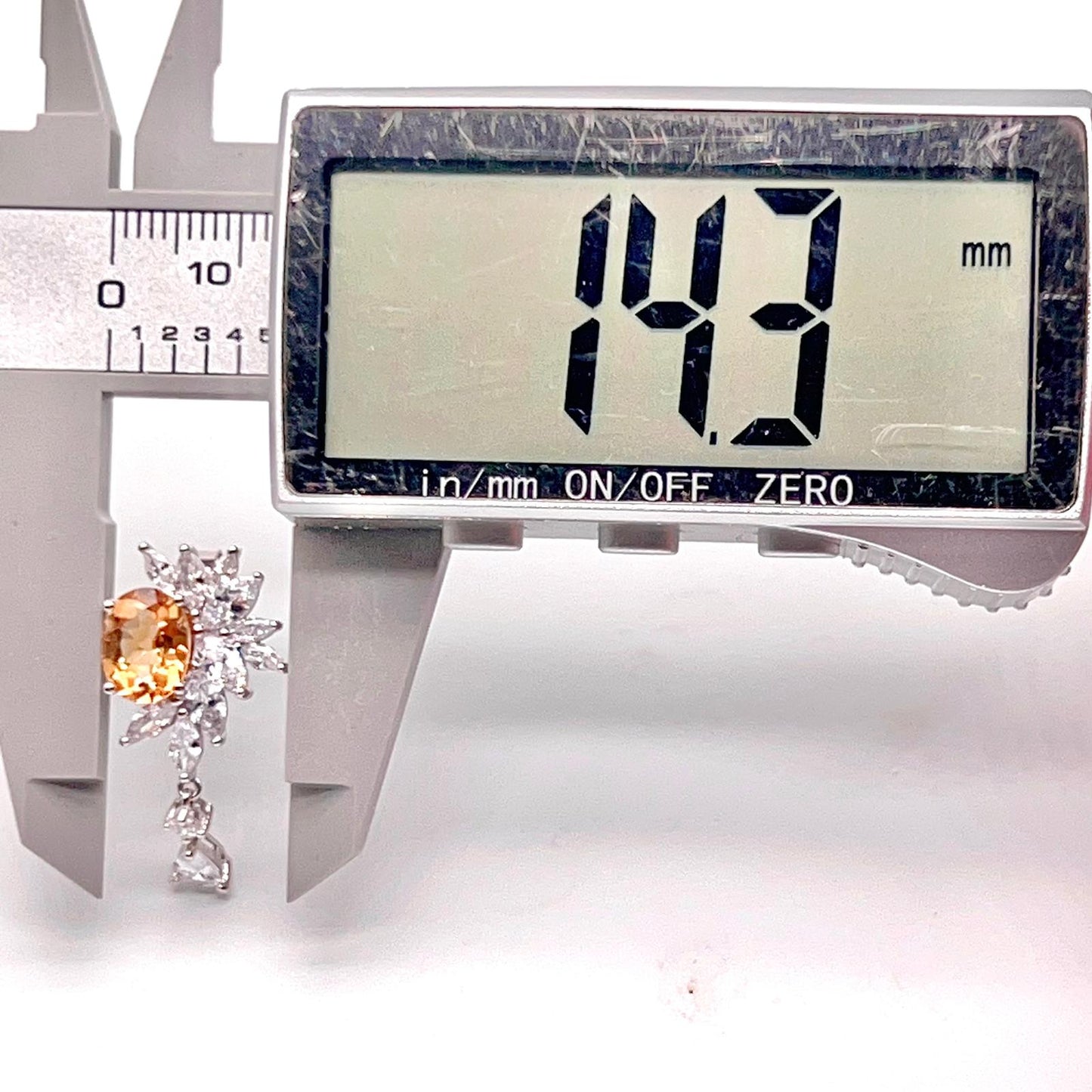 Citrine Flower Cluster Drop Earrings Silver 925