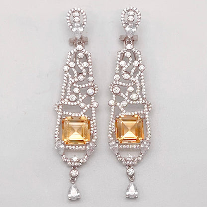Citrine Art Deco Drops 925