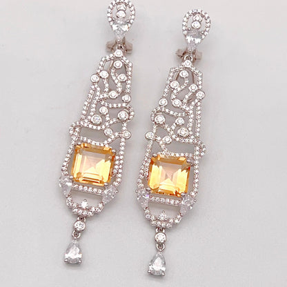 Citrine Art Deco Drops 925