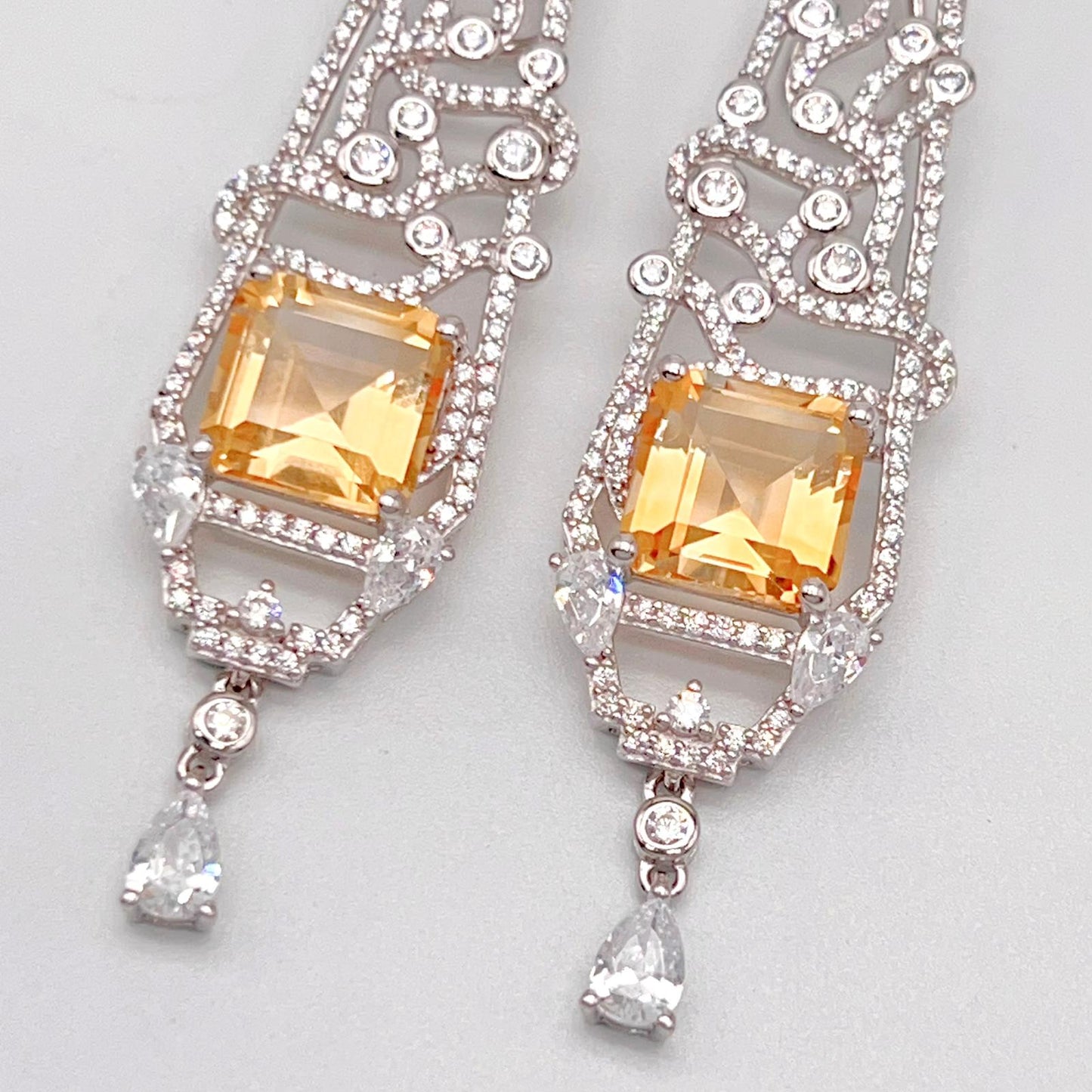 Citrine Art Deco Drops 925