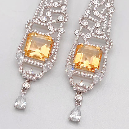 Citrine Art Deco Drops 925